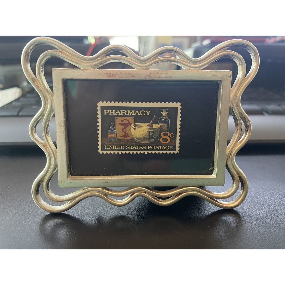 Vintage Framed U.S. "Pharmacy" 8¢ Stamp – 1972 Collectible Display
